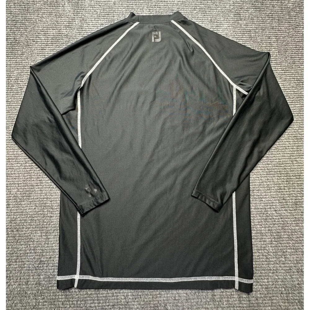 FootJoy Thermal Base Layer Men L Black Long Sleeve Mock Neck Contrast Stitching